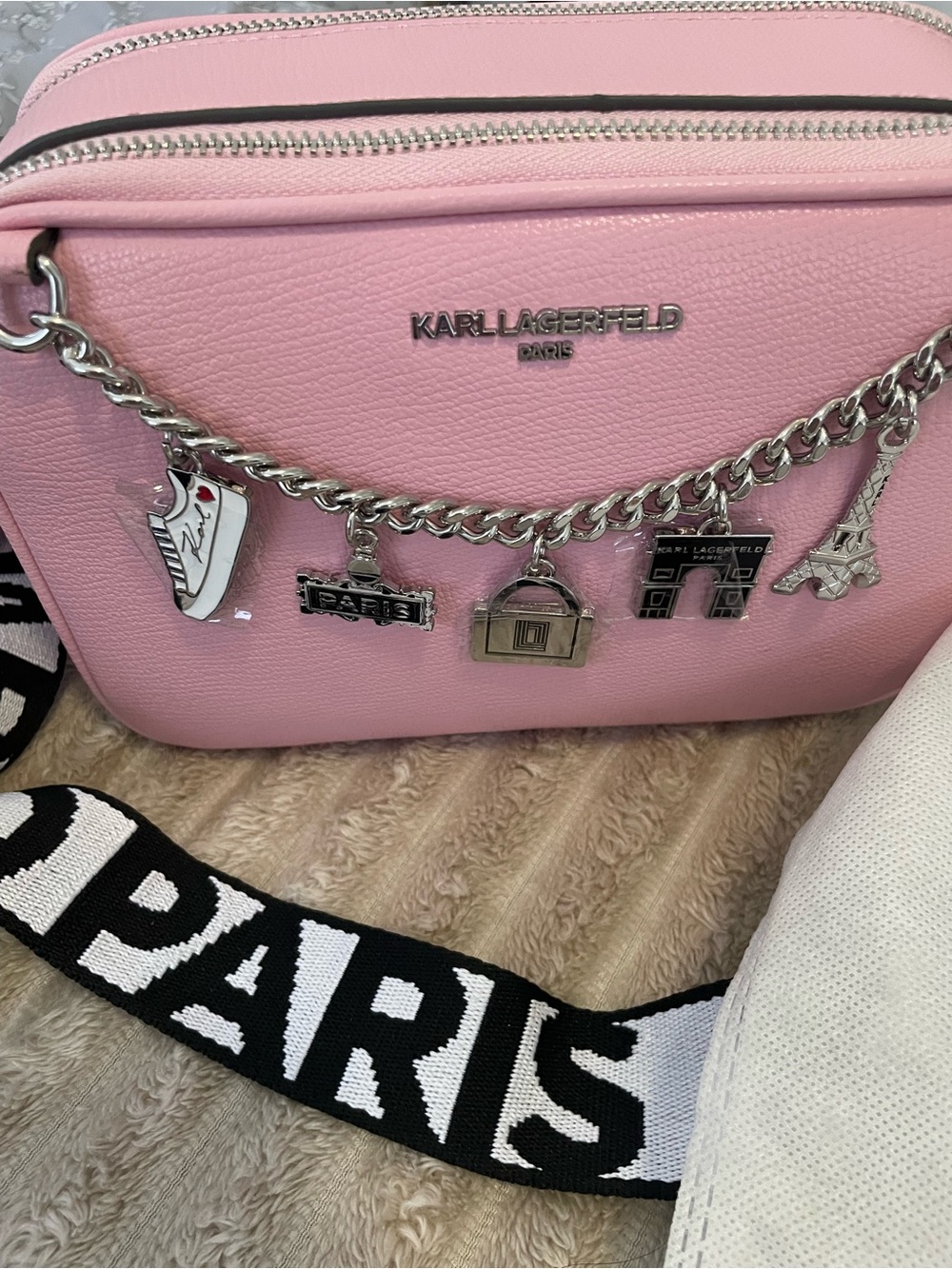 Karl Lagerfeld Pink Crossbody Bag - Picture 2 of 16